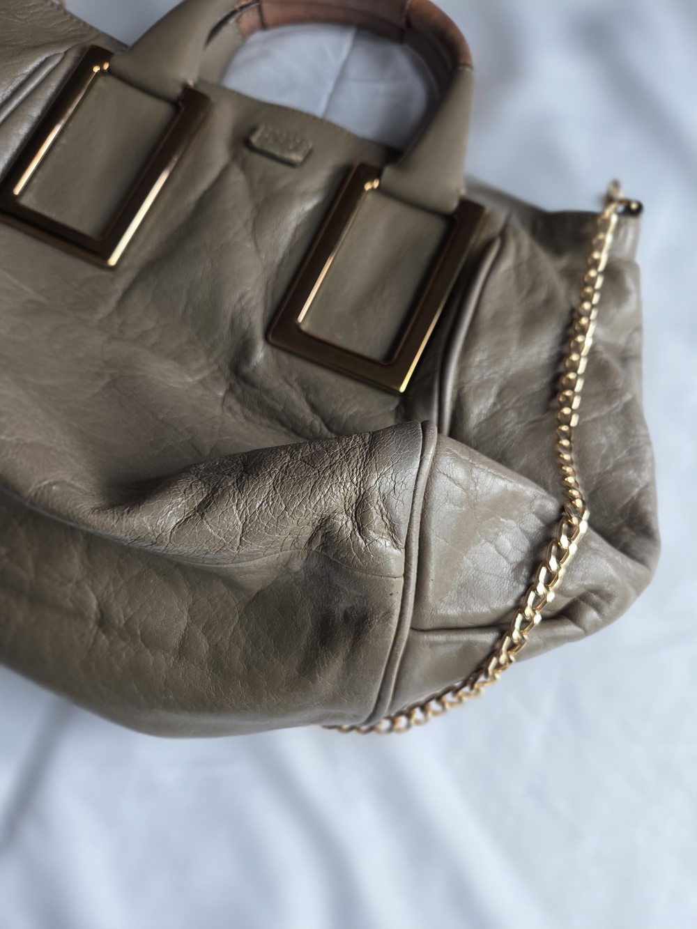 Chloe Leather Top-Handle Satchel with Gold Hardware - Picture 9 of 15